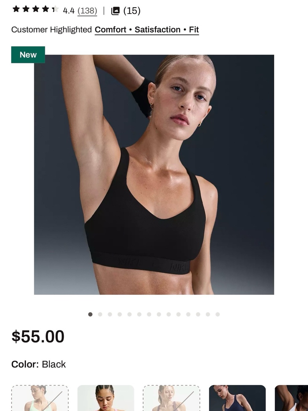 Nike Women's Indy High
Support Padded Adjustable
Sports Bra
(Pair)